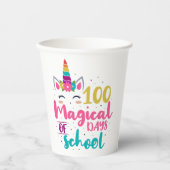 Gobelets En Papier Cute Unicorn 100 Jours Magiques De L'École (Recto)
