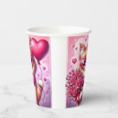 Gobelets En Papier Cute Valentine's day cat/chaton (Gauche)