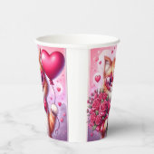Gobelets En Papier Cute Valentine's day cat/chaton (Droite)