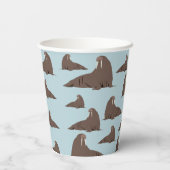 Gobelets En Papier Cute Walrus Motif (Verso)