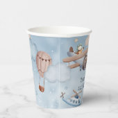 Gobelets En Papier Cute Watercolor Aviation Boy Anniversaire (Droite)