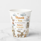 Gobelets En Papier Cute Woodland Animals 1st Birthday Party Paper Cup (Recto)