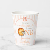 Gobelets En Papier Cutie Pie Orange En vichy 1er anniversaire (Verso)