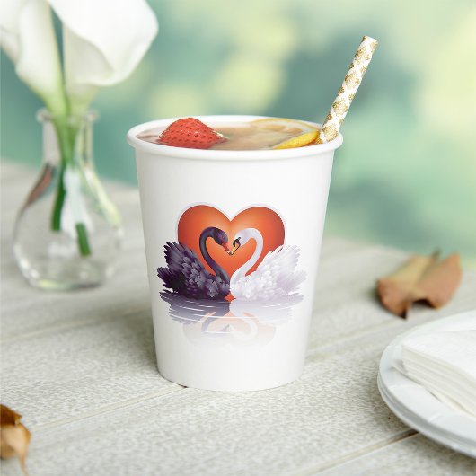 Gobelets En Papier Cygne noir et blanc