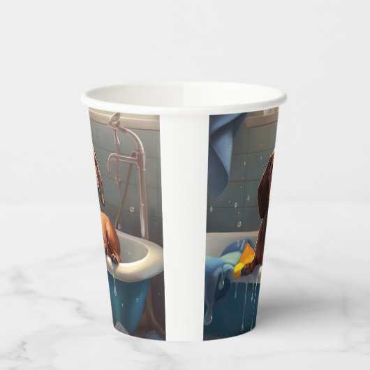 Gobelets En Papier Dachshund Bathtime Fun (Gauche)