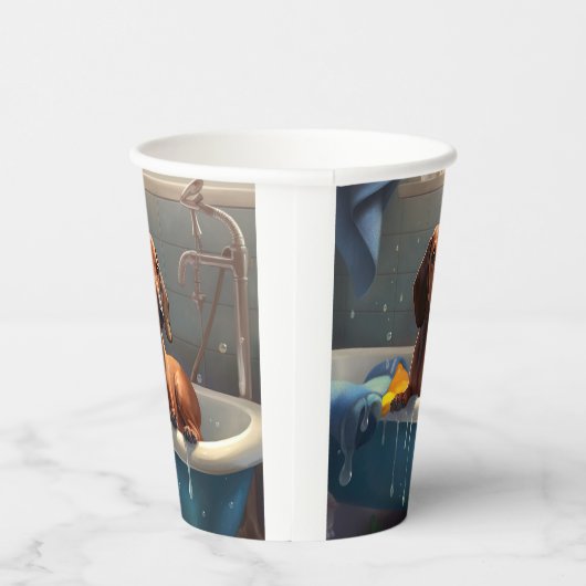 Gobelets En Papier Dachshund Bathtime Fun (Droite)