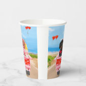 Gobelets En Papier Dachshund Chien Saint-Valentin Coeurs de Camion (Gauche)