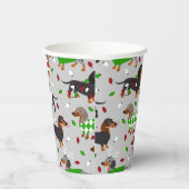 Gobelets En Papier Dachshund de Noël Tous les bonnets en papier (Droite)