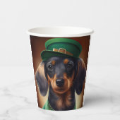 Gobelets En Papier Dachshund Dog en tenue de la Saint Patrick (Verso)