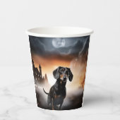 Gobelets En Papier Dachshund Halloween effroi (Recto)