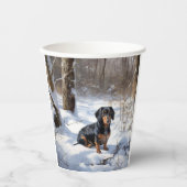 Gobelets En Papier Dachshund Qu'Il Neige Noël (Recto)