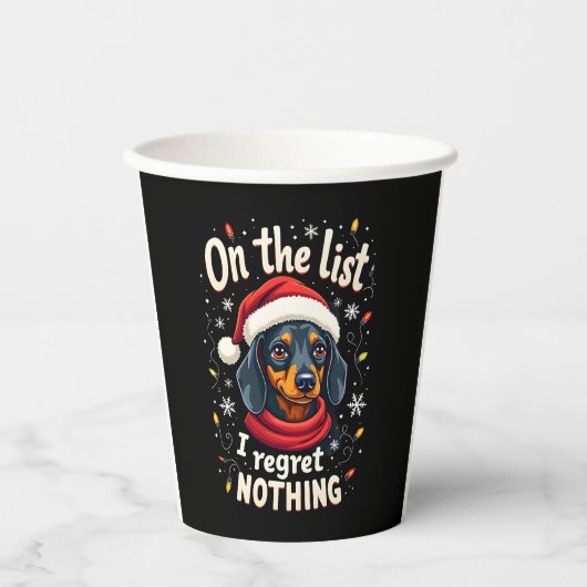 Gobelets En Papier Dachshund Santa On The Naughty List Dachshund Chri (Recto)