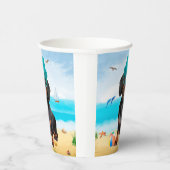 Gobelets En Papier Dachshund sur la plage (Droite)