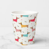 Gobelets En Papier Dachshunds en Sweaters Motif de vacances (Verso)