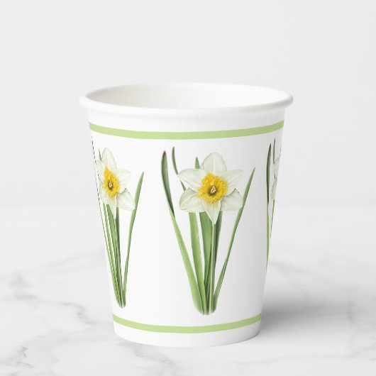 Gobelets En Papier Daffodil Fleur Botanique (Recto)