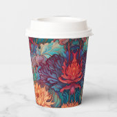 Gobelets En Papier Dahlia Tapisserie florale (Verso)