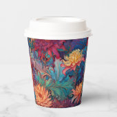 Gobelets En Papier Dahlia Tapisserie florale (Recto)