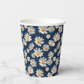 Gobelets En Papier Daisies on Blue Denim Birthday Party (Verso)