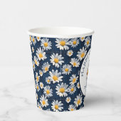 Gobelets En Papier Daisies on Blue Denim Birthday Party (Droite)