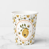 Gobelets En Papier Daisy Beehive Bumblebee Bee Baby shower (Verso)