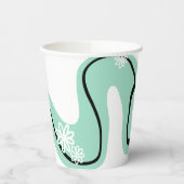 Gobelets En Papier Daisy Groove en vert, noir et blanc (Gauche)