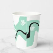 Gobelets En Papier Daisy Groove en vert, noir et blanc (Droite)