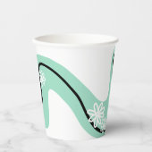 Gobelets En Papier Daisy Groove en vert, noir et blanc (Recto)