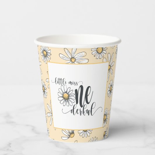 Gobelets En Papier Daisy Little Miss ONEderful Party Cup - Jaune (Verso)