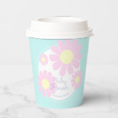 Gobelets En Papier Daisy Simple Baby shower bleu (Verso)