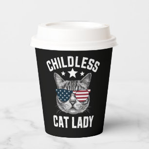 Gobelets En Papier Dame de chat sans enfants 2024 