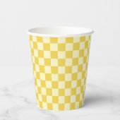 Gobelets En Papier Damier jaune beurre (Verso)