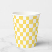 Gobelets En Papier Damier jaune visuel classique (Droite)