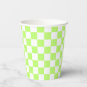 Gobelets En Papier Damier vert classique visuel (Verso)