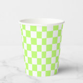 Gobelets En Papier Damier vert classique visuel (Droite)