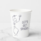 Gobelets En Papier Dancing Halloween Skeleton - blanc (Verso)