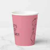 Gobelets En Papier Dancing Halloween Squelette - rose (Gauche)