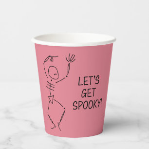 Gobelets En Papier Dancing Halloween Squelette - rose