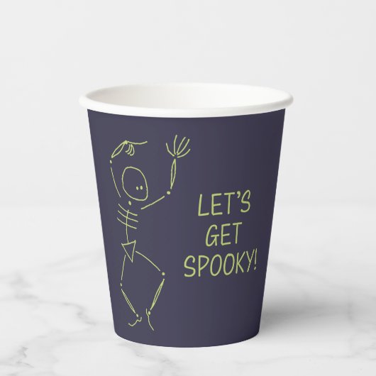Gobelets En Papier Dancing Halloween Squelette - violet (Recto)