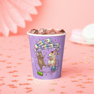 Gobelets En Papier Dancing Mice Ajouter Le Nom Joyeux Anniversaire Fê