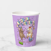 Gobelets En Papier Dancing Mice Ajouter Le Nom Joyeux Anniversaire Fê (Verso)