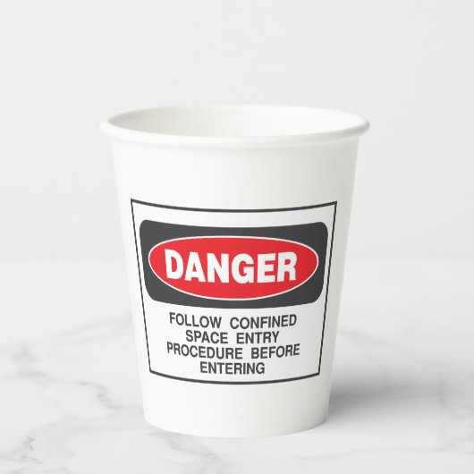 Gobelets En Papier Danger Confined Space Entry Safety Warning (Recto)