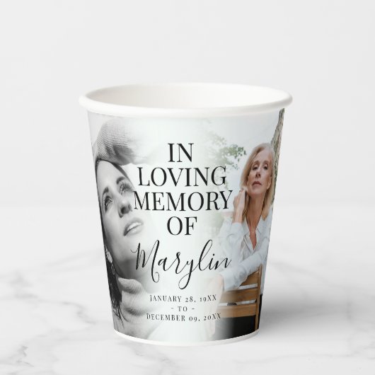 Gobelets En Papier Dans la mémoire aimée avant et après la sympathie (Recto)