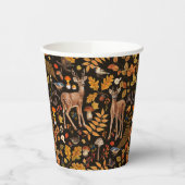 Gobelets En Papier Dans les bois / Cerf d'automne sur noir (Gauche)