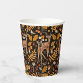 Gobelets En Papier Dans les bois / Cerf d'automne sur noir (Droite)