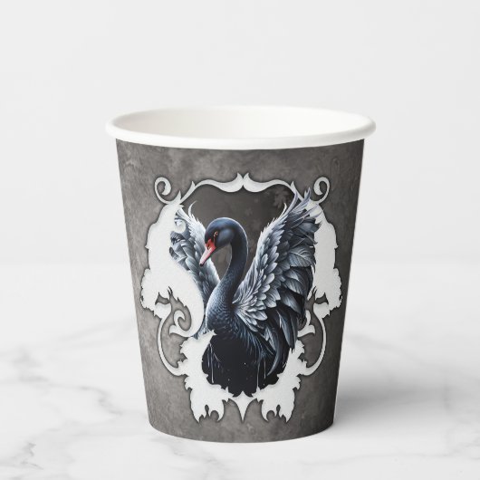 Gobelets En Papier Dans l'ombre de l'élégance : Un cygne noir. (Verso)