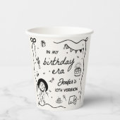 Gobelets En Papier Dans Mon Anniversaire Retro Anniversaire (Recto)