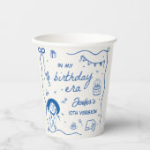 Gobelets En Papier Dans Mon Anniversaire Retro Anniversaire (Recto)
