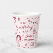 Gobelets En Papier Dans Mon Anniversaire Retro Anniversaire (Recto)