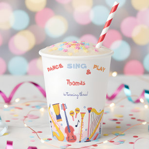 Gobelets En Papier Danse chanter et jouer anniversaire de enfant