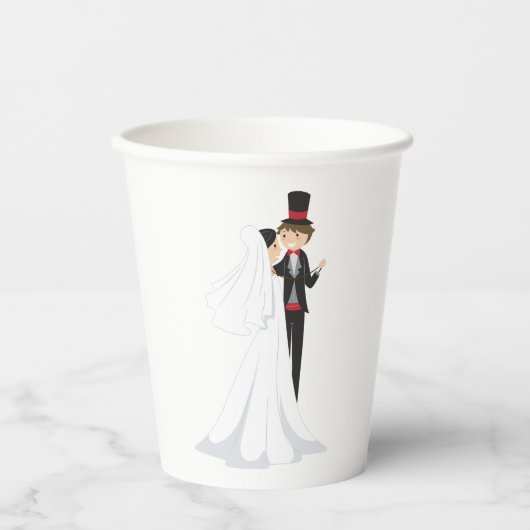 Gobelets En Papier Danse De Mariée Et De Pièce (Recto)